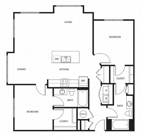 a schematic drawing of a floor plan of a residence